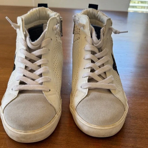 Vintage Havana Lester White Black Grey Gray High-Top Sneakers Size 10 - Picture 6 of 8